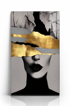 Tablou pe sticlă „Golden Silence” – eleganță minimalistă cu accente aurii