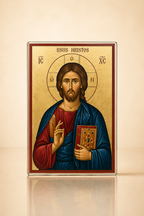 Icoană printată pe sticlă Iisus Hristos – simbol al credinței și al protecției divine