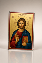 Icoană printată pe sticlă Iisus Hristos – simbol al credinței și al protecției divine