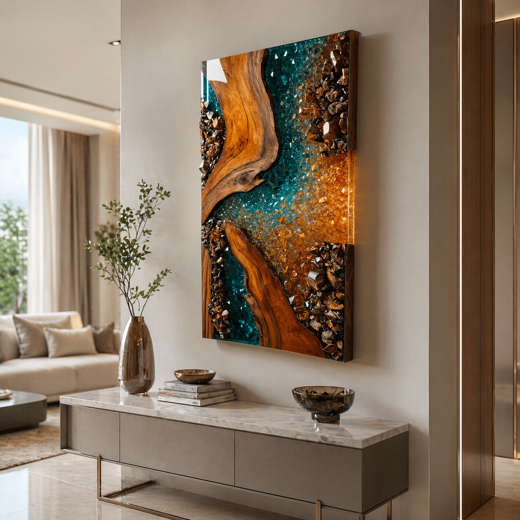 Tablou pe sticlă „Nature Fusion” – armonie între natură și design