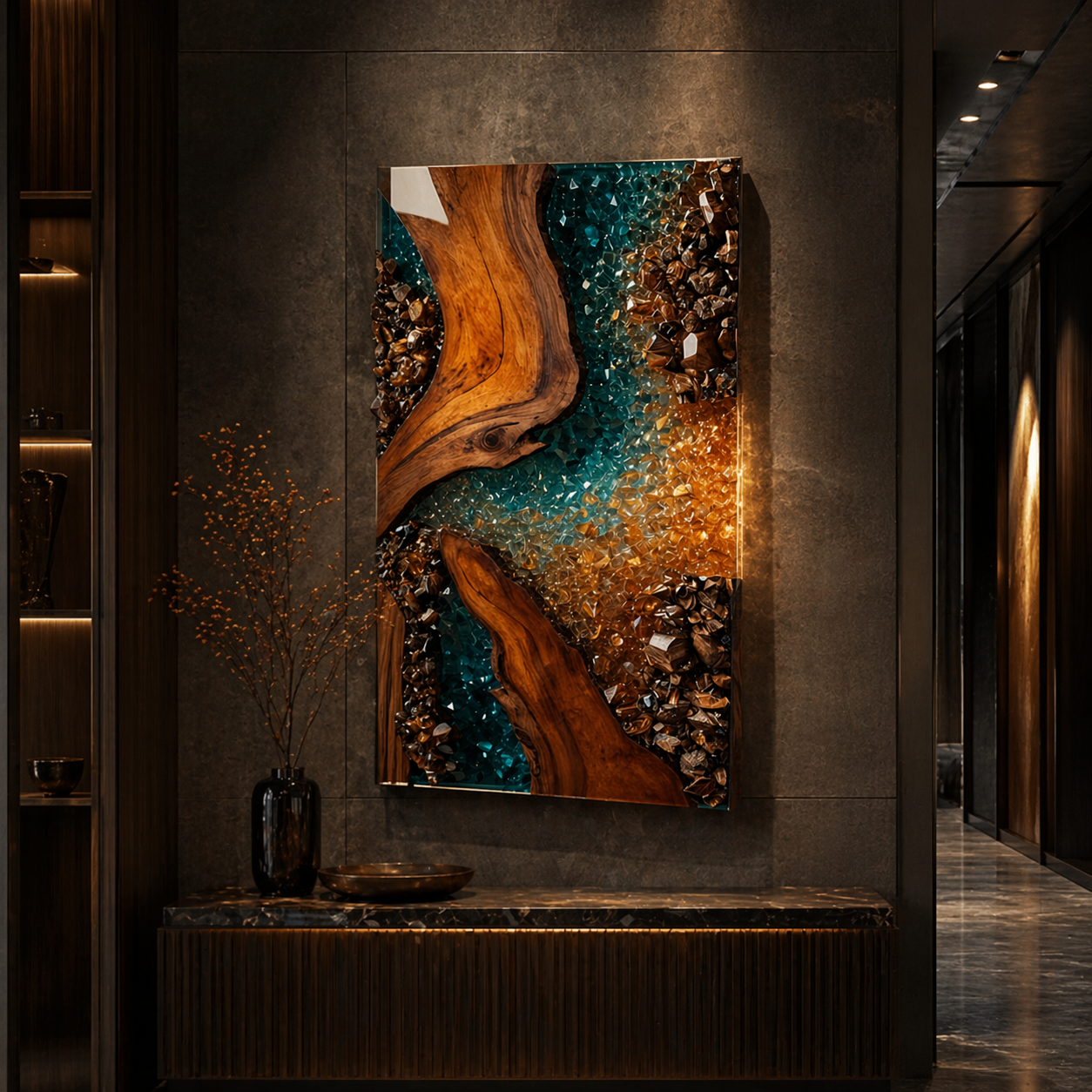 Tablou pe sticlă „Nature Fusion” – armonie între natură și design