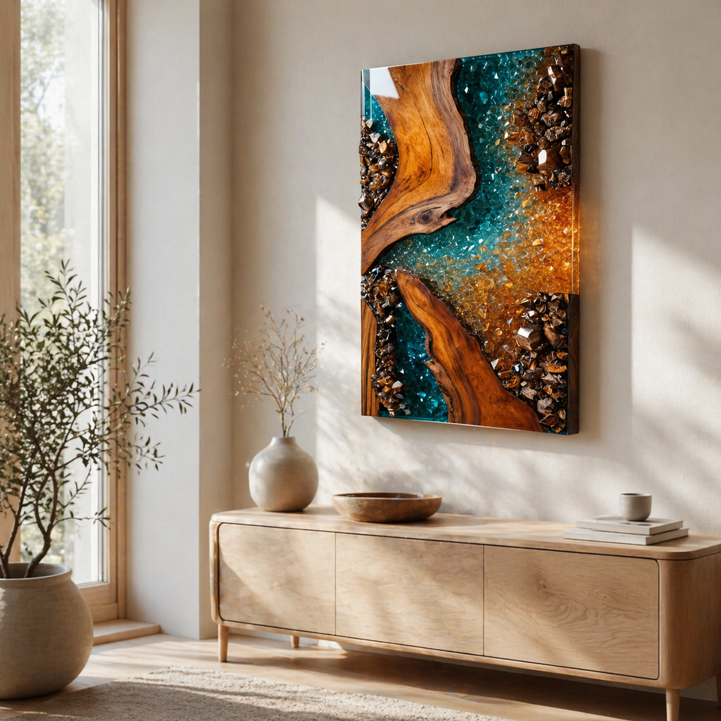 Tablou pe sticlă „Nature Fusion” – armonie între natură și design